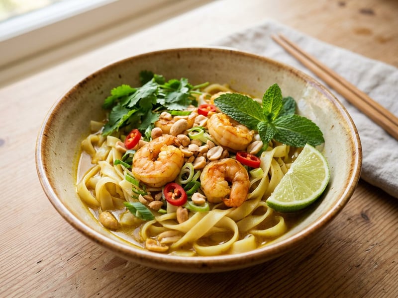 Mì Quảng with Prawns | Spiced Turmeric Noodles