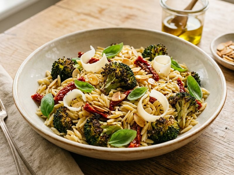 Italian Orzo Salad | With Roasted Broccoli