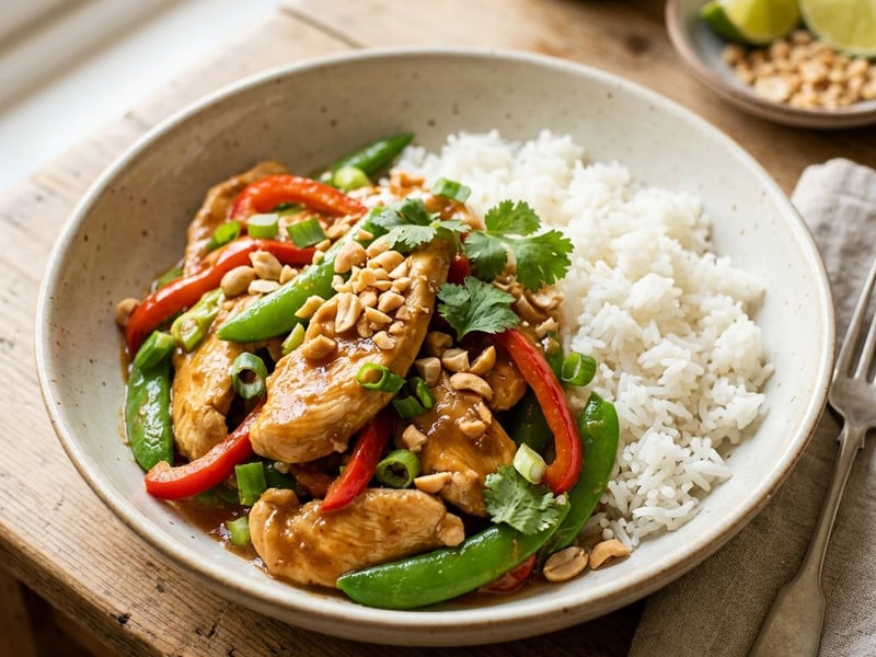 Knuspriges Erdnuss-Hähnchen | Cremiger Wok-Genuss in 15 Min.