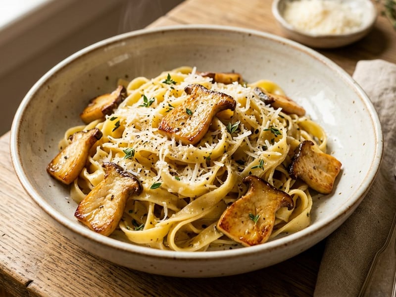 Tagliatelle mit Kräuterseitlingen | Feiner Herbstgenuss