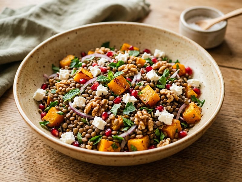 Balkabaklı Mercimek | Türkischer Linsensalat mit Kürbis