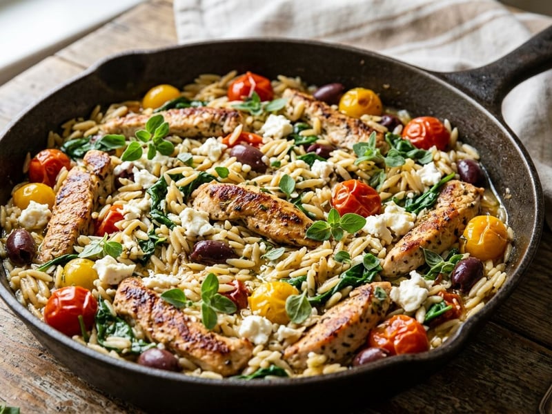 Griechische Kritharaki-Puten-Pfanne | In 25 Minuten