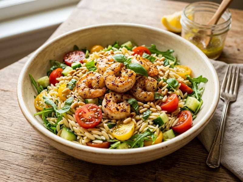 Italian Orzo Salad with Prawns | Crisp & Fresh