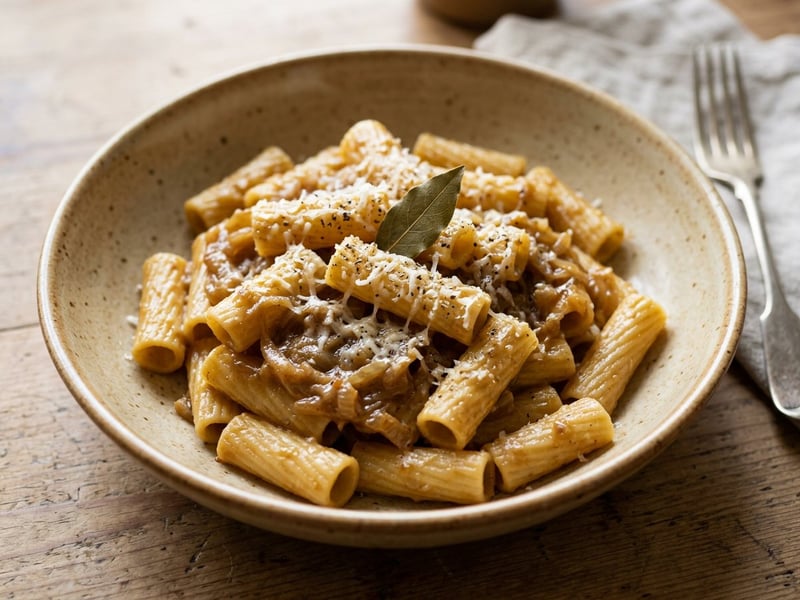 Pasta alla Genovese vegetariana | Mit langsam geschmorten Zwiebeln