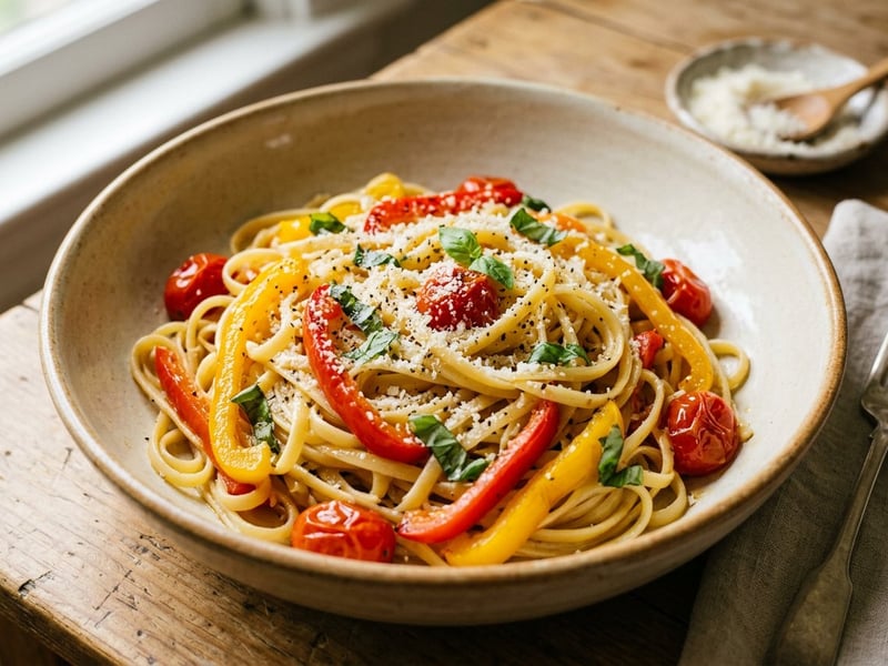 Linguine alla Peperonata | Italienische Paprika-Pasta