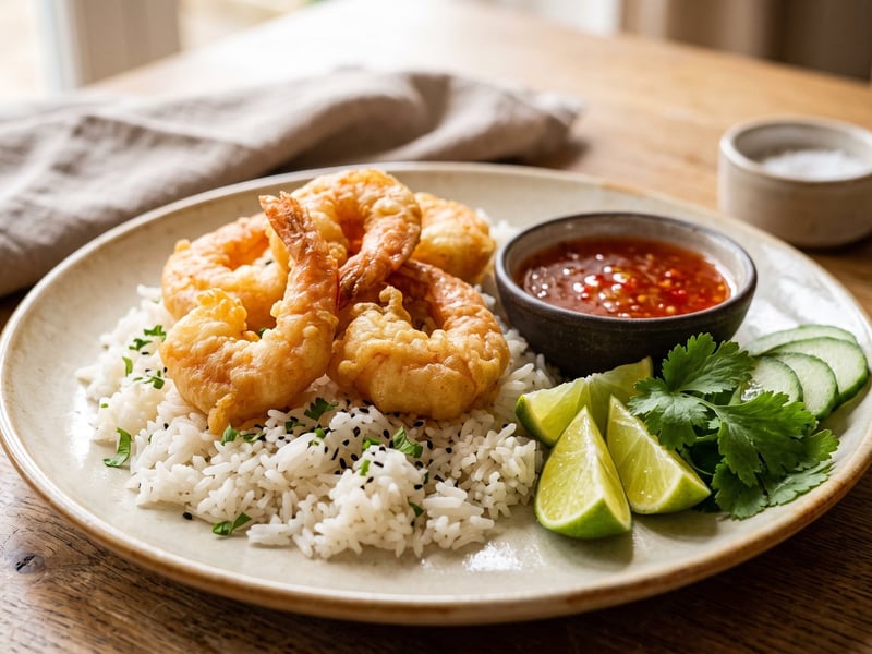 Goong Chup Paeng Tod | Crispy Thai Tempura Prawns