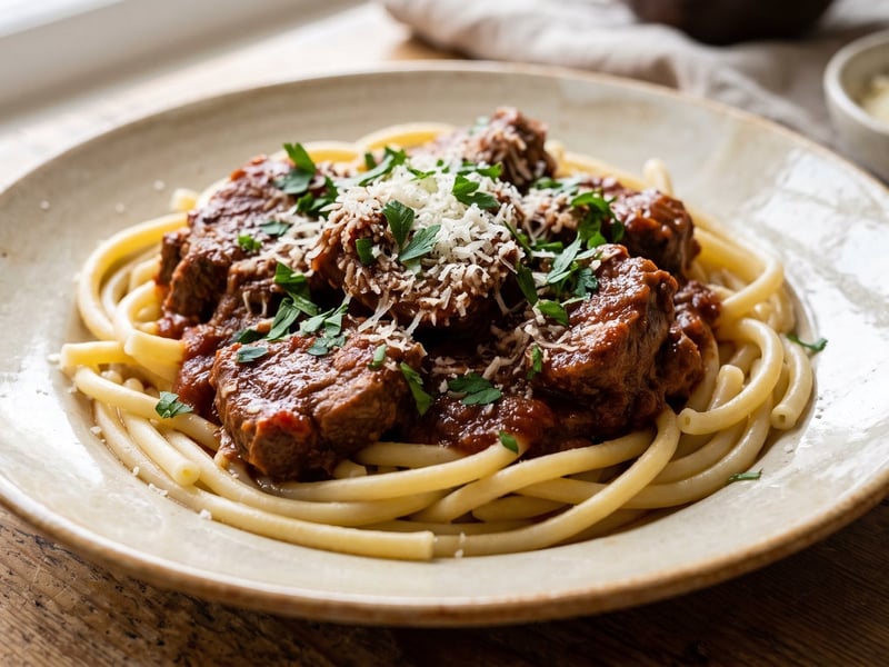 Greek Pastitsada | Corfu Classic with Pasta