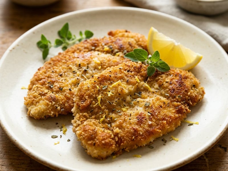 Greek Lemon Chicken Schnitzel | In 20 Minutes