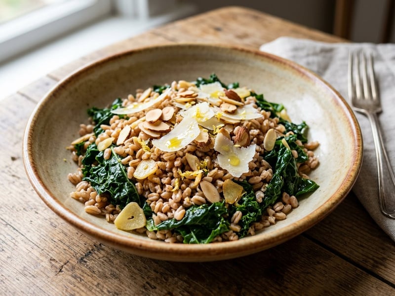 Tuscan Farro Salad with Kale | Autumn Delight