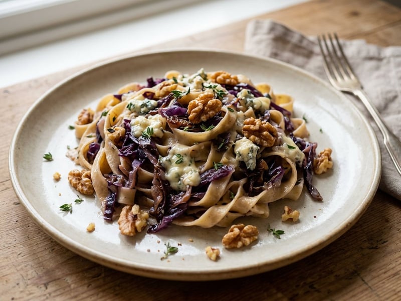 Tagliatelle with Caramelized Red Cabbage & Gorgonzola