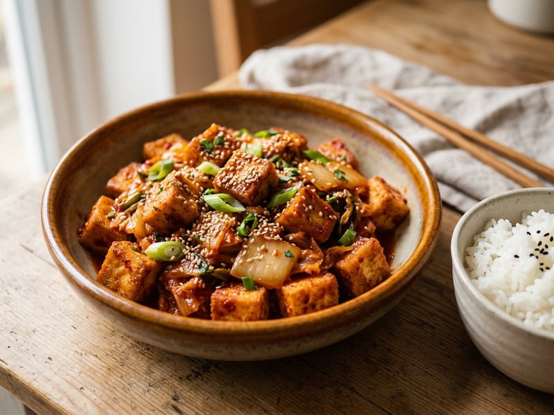 Wok Dubu Kimchi | Crispy & Spicy in 15 Min.