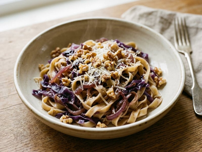 Tagliatelle with Braised Red Cabbage | In 25 Minutes