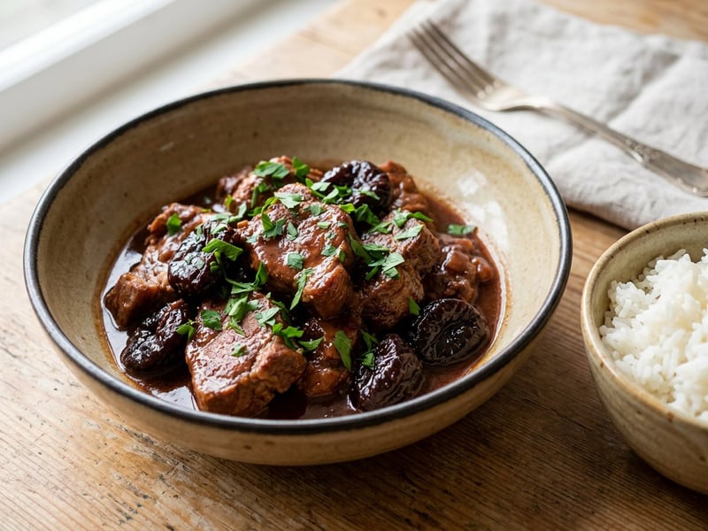 Choirino me Damaskina | Greek Pork with Prunes