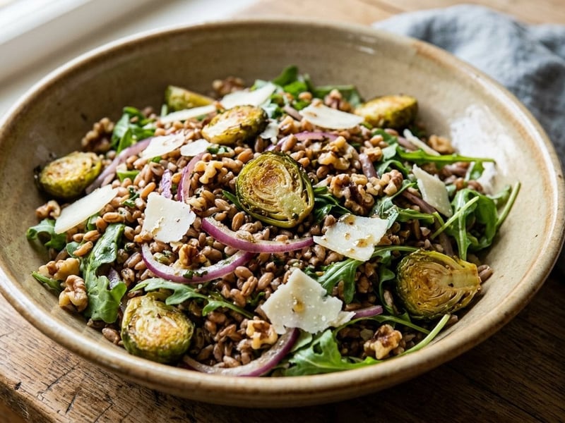 Tuscan Farro Salad | With Roasted Brussels Sprouts