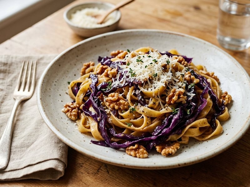 Tagliatelle with Red Cabbage & Walnuts | Fine Autumn Delight