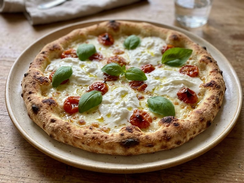 Pizza Bianca mit Stracciatella | Cremig & knusprig