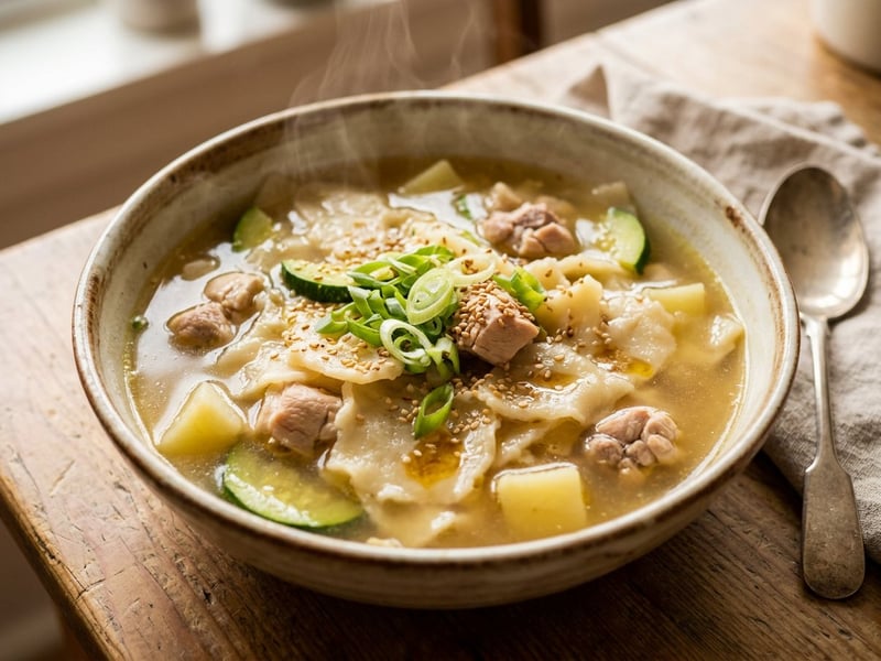 Dak Sujebi | Korean Chicken Soup with Hand-Torn Dough