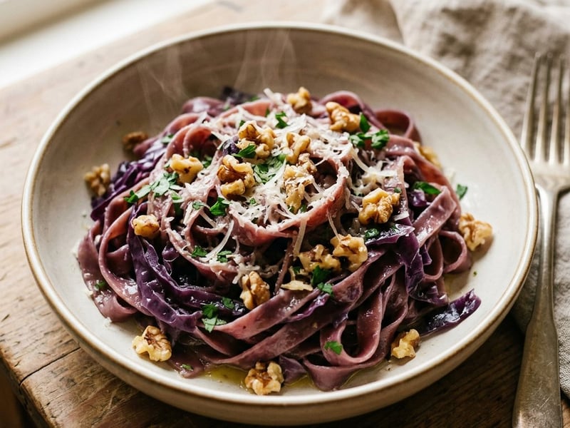 Tagliatelle with Braised Red Cabbage | Fine Autumn Pasta