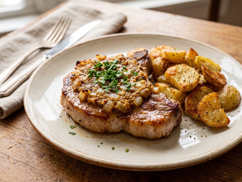 Pork Chops Strindberg | Savory Mustard-Onion Crust