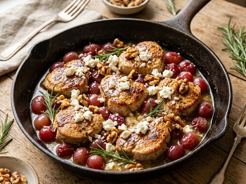 Greek Turkey Medallions with Grapes | In 20 Min.