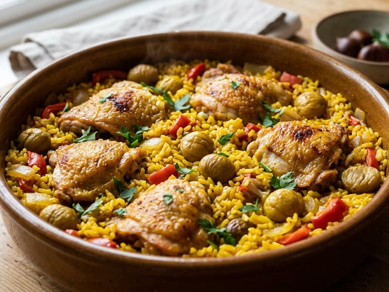Spanish Chicken and Chestnut Rice Pot | Savory One-Pot