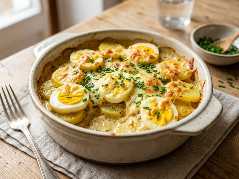 Potato and Mustard Egg Casserole | Creamy Oven Classic