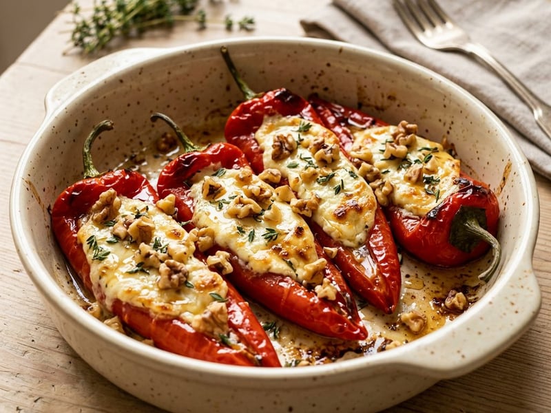 Pimientos Rellenos al Horno | Pointed Peppers with Goat's Cheese