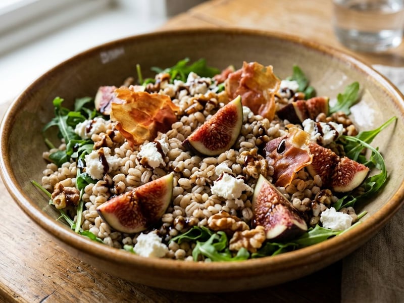 Italian Barley Salad with Figs & Parma Ham | Insalata d'Orzo perlato