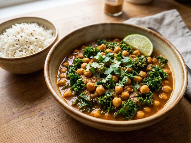 Indisches Grünkohl-Kichererbsen-Curry | Chana Saag