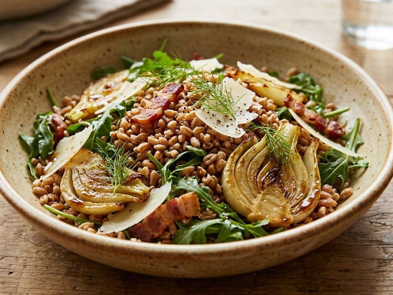 Toskanischer Dinkel-Salat mit Fenchel & Pancetta | Herbstlicher Genuss
