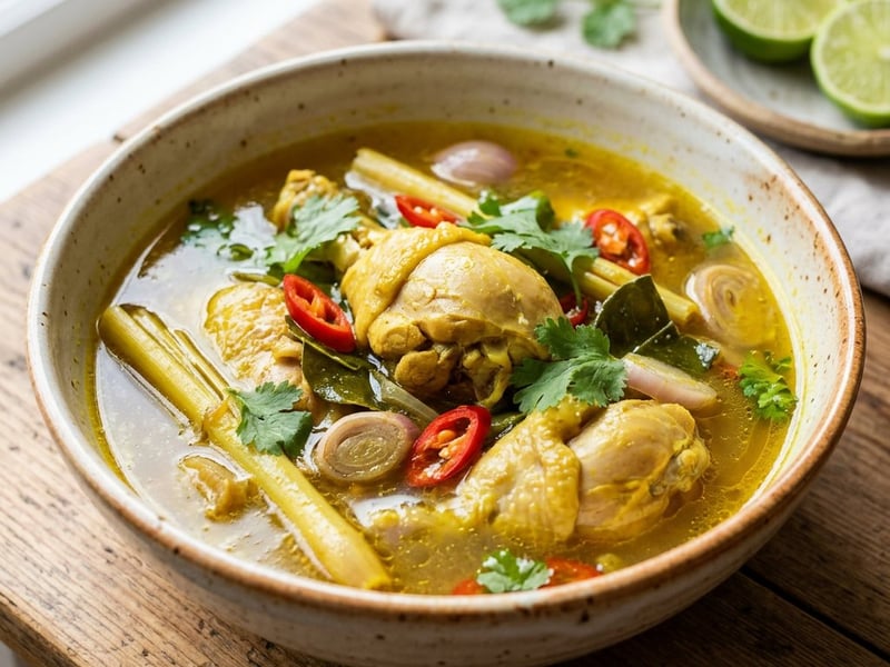 Tom Kamin Gai | Golden Thai Turmeric Chicken Soup