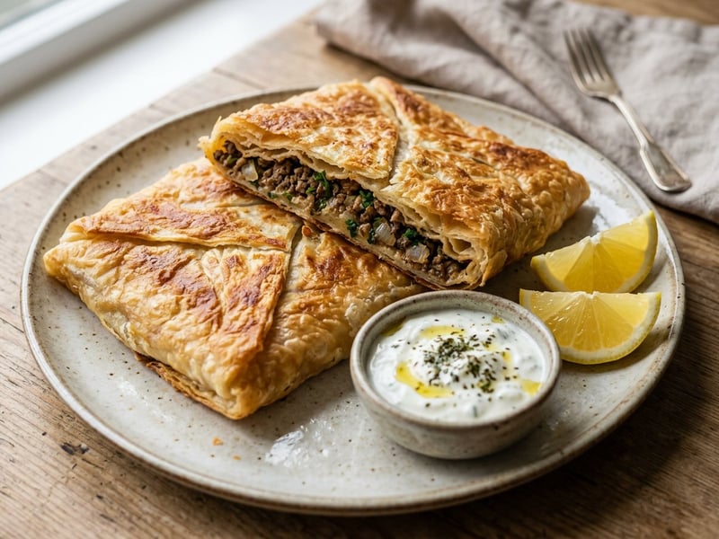 Kıymalı Katmer | Knuspriges türkisches Hack-Schichtbrot