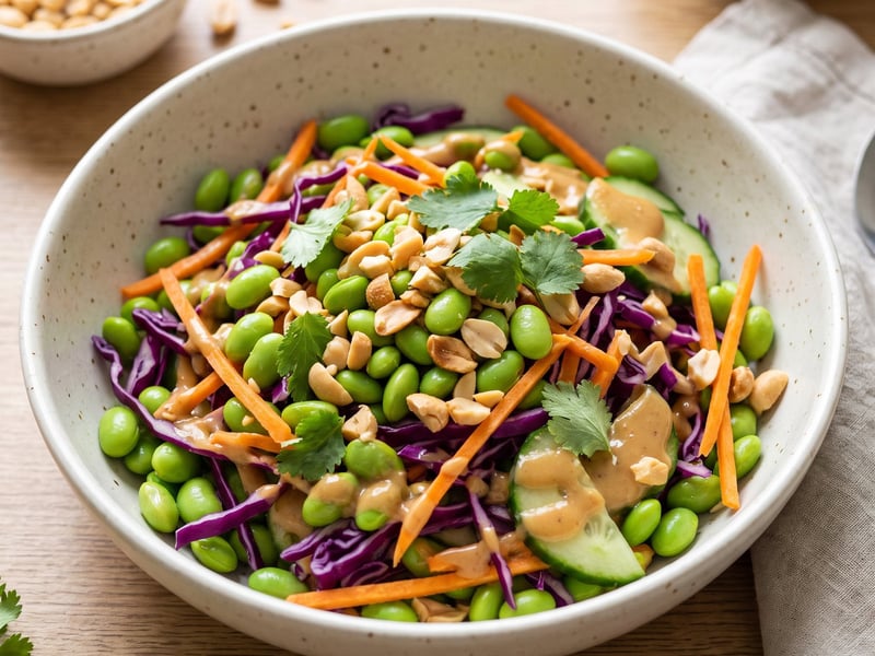 Asian Salad with Edamame and Peanut Dressing