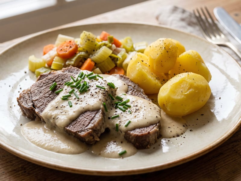 Fränkisches Krenfleisch | Zartes Siedfleisch in Meerrettichsauce