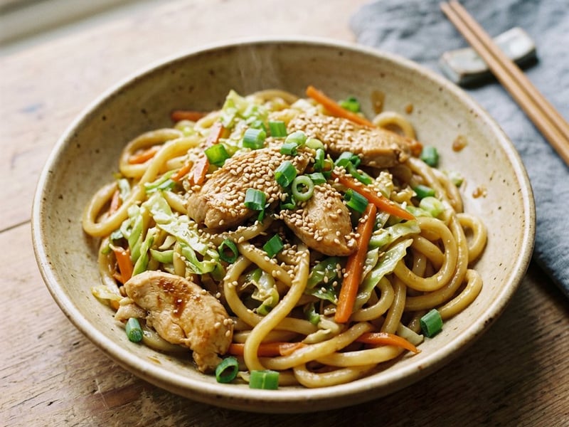 Chicken Yaki Udon | Blitzschnelle Wok-Nudeln in 15 Min.