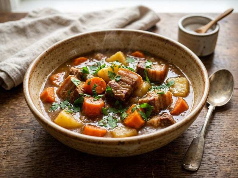 Mecklenburg Potato and Carrot Stew with Pork Belly | Hearty Northern Classic