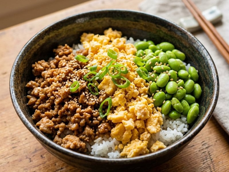 Japanisches Tori Soboro Don | Aromatische Streetfood-Bowl