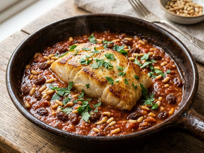 Bacalao a la Catalana | Cod with Raisins & Pine Nuts