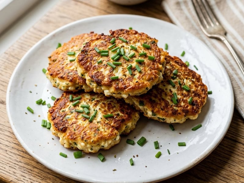 Crispy Cottage Cheese Patties | Golden Brown with Chives