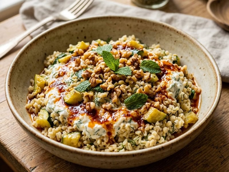 Türkischer Zucchini-Bulgur-Salat | Yoğurtlu Kabaklı Bulgur