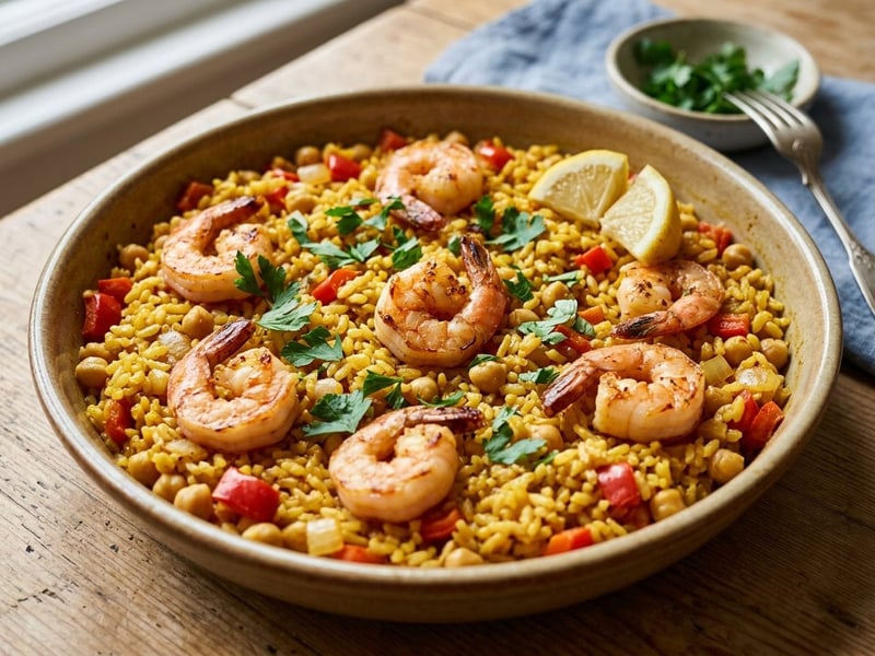 Prawn and Chickpea Rice Pot | Spanish One-Pot