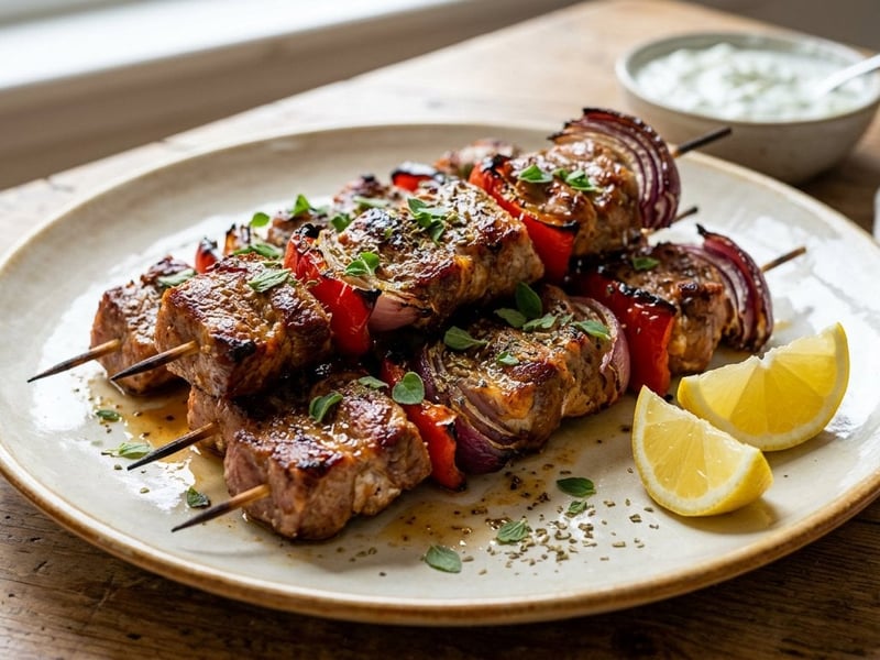 Griechisches Kontosouvli | Saftiger Ofen-Spießbraten