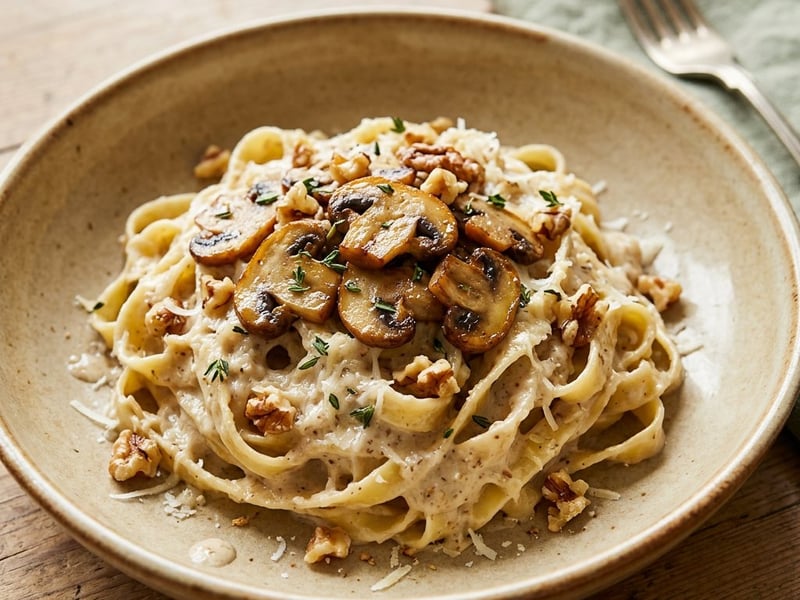 Tagliatelle ai Funghi e Crema di Noci | Pilze & Walnusscreme