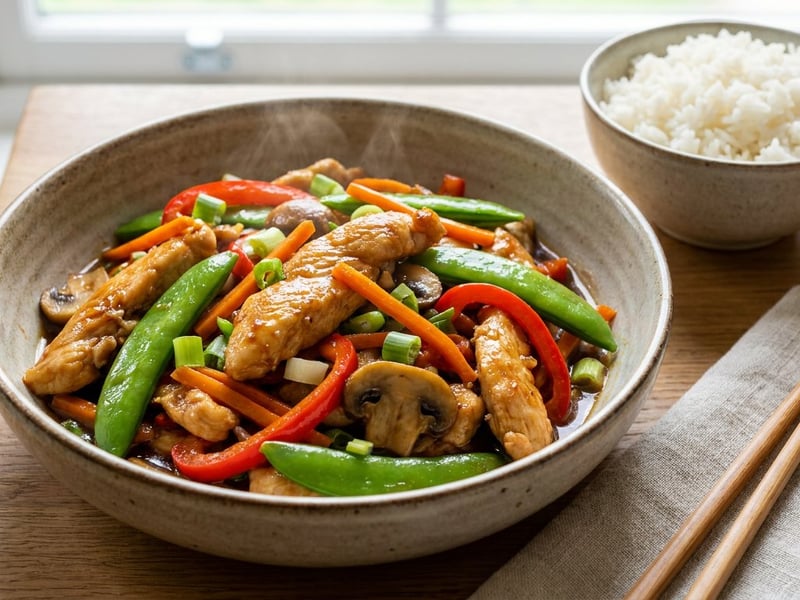 Knuspriges Hähnchen Chop Suey aus dem Wok | Buntes Gemüse in 15 Min.