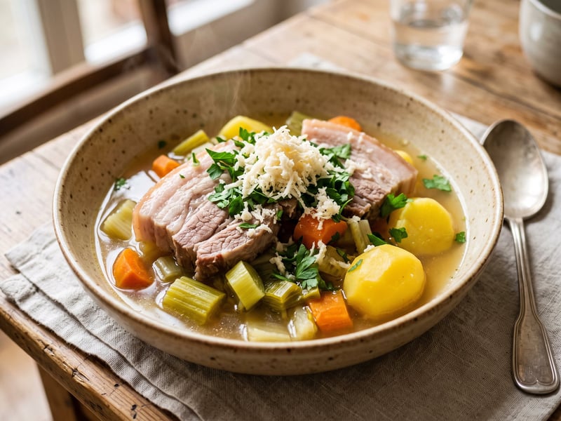 Fränkisches Wurzelfleisch | Zarter Schweinebauch mit Kren