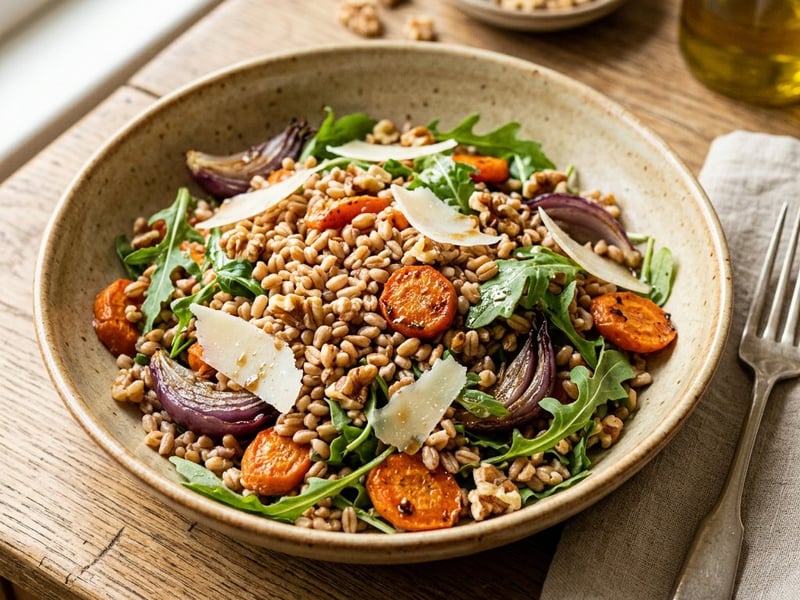 Toskanischer Farro-Salat | Mit Ofenmöhren & Pecorino