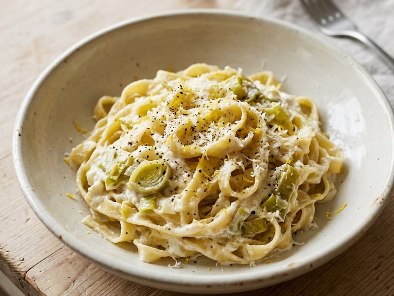 Cremige Lauch-Tagliatelle | Mit Ricotta & Zitrone in 20 Minuten