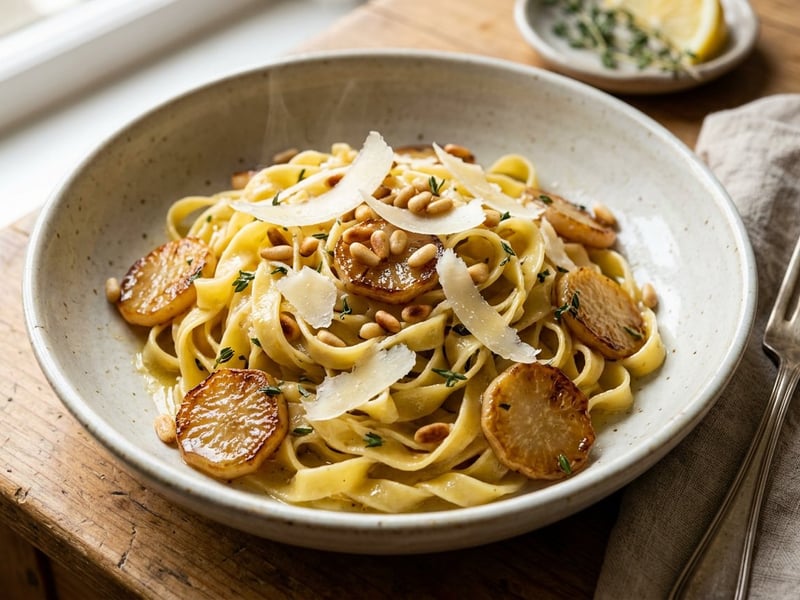 Tagliatelle mit karamellisierten Mairübchen | In 20 Minuten