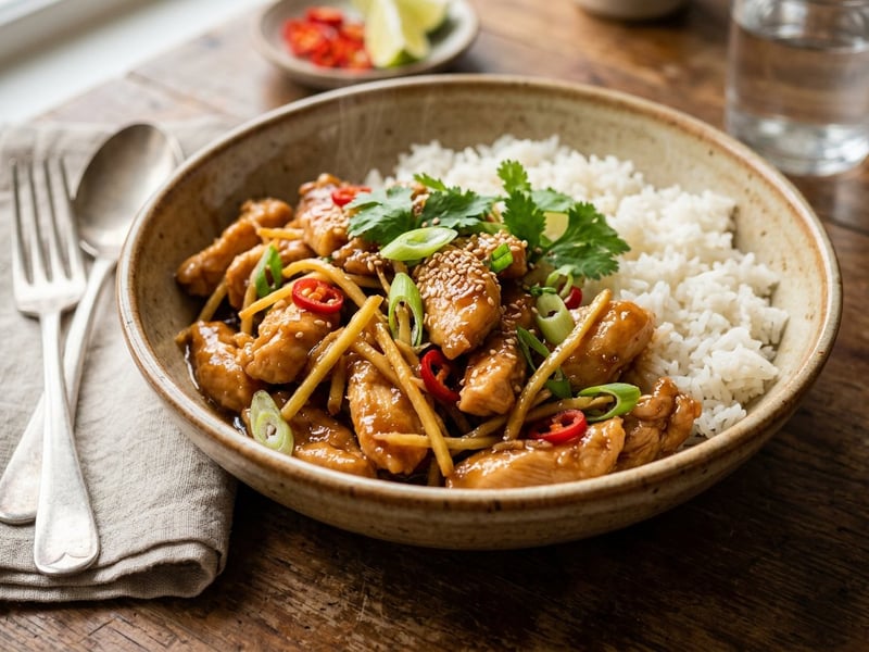 Karamell-Ingwer-Hähnchen aus dem Wok | Blitzschnell