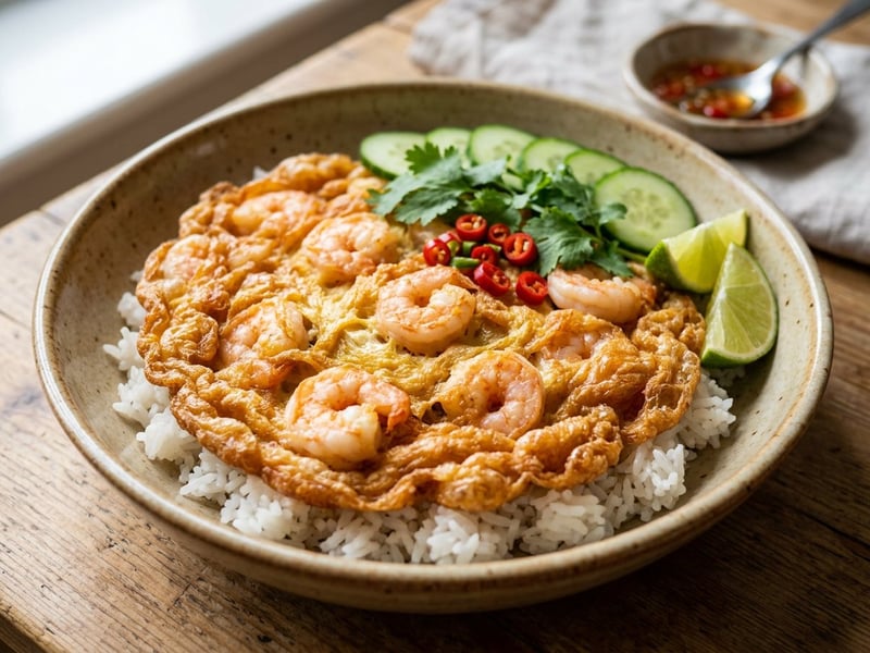 Kai Jeow Goong | Knuspriges Thai-Garnelen-Omelett